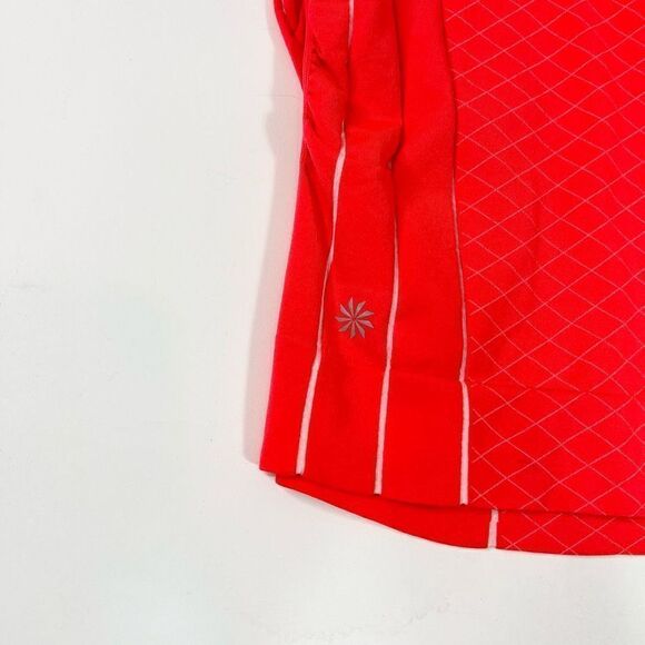 Athleta Finish Fast Line Tee Women's Small Red Stretch Short Sleeve Workout Shir - Picture 2 of 9